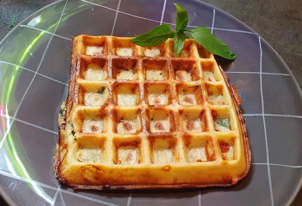 Gaufre Courgettes Lardons